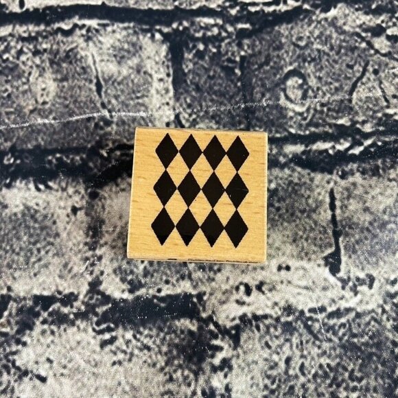 Studio G Other - Studio G Kolette Hall Party Diamond Design Rubber Stamp 2006 Wood Mounted Stamp